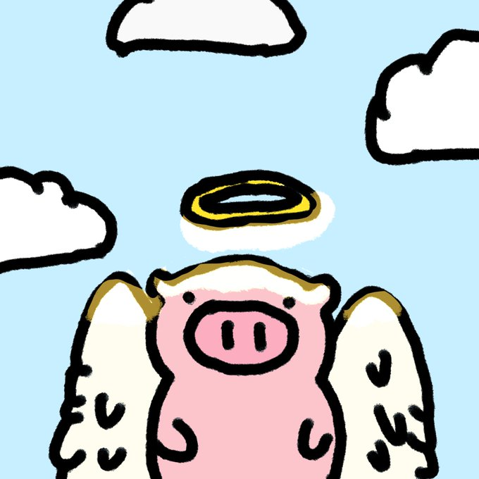 PIP as an angel with wings and halo