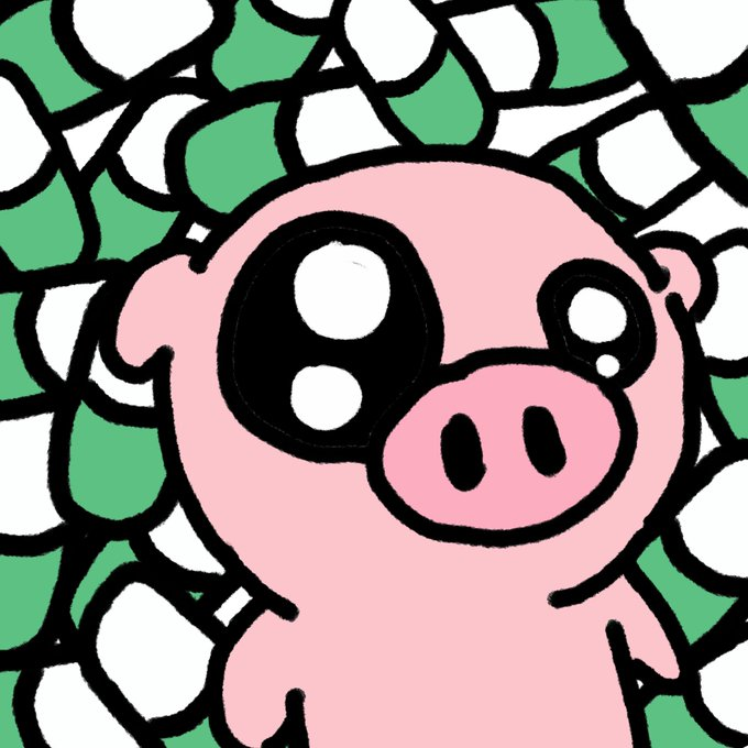 PIP with big anime eyes on money background